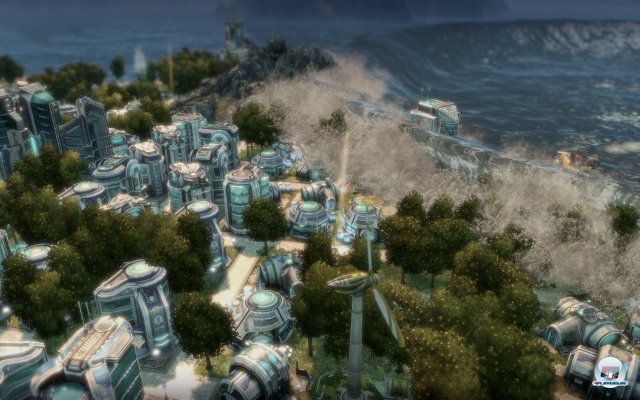 Ein Tsunami verwüstet die Küste. Ein Tsunami verwüstet die Küste.