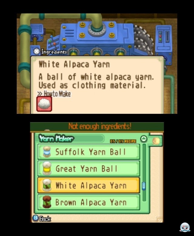 Mit genügend Kleingeld lassen sich allerlei nützliche Maschinen kaufen. Anders als auf diesem Bild sind die Texte übrigens komplett eingedeutscht. (3DS-Screenshot). Mit genügend Kleingeld lassen sich allerlei nützliche Maschinen kaufen. Anders als auf diesem Bild sind die Texte übrigens komplett eingedeutscht. (3DS-Screenshot).