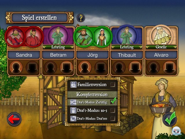 Man kann alleine oder mit bis zu fünf Freunden offline und online spielen; KI ist zuschaltbar. Man kann alleine oder mit bis zu fünf Freunden offline und online spielen; KI ist zuschaltbar.